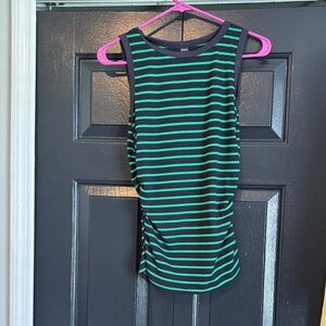 SHEIN Black and Green Striped Top